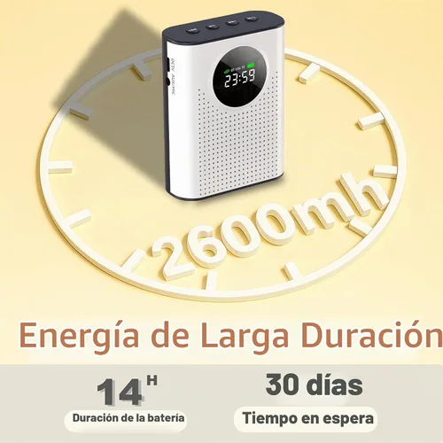 Vista 4 de BSONE Amplificador de voz con micrófono inalámbrico para profesores - Sistema PA portátil Bluetooth con clip con micrófono de solapa y altavoz