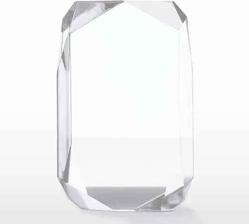 Vista 4 de Baudville Trofeo acrílico grabado con corte de gema – Mediano – Premio al logro de jubilación de empleados – Grabado personalizado de hasta tres