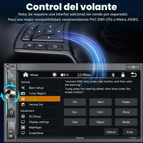 Vista 8 de Estéreo de auto de doble DIN de 7 pulgadas con Apple CarPlay inalámbrico y Android Auto, pantalla táctil QLED, Bluetooth, cámara de respaldo, audio