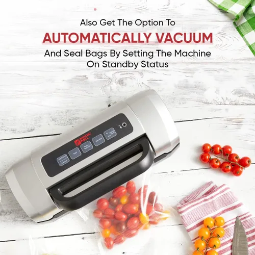 Vista 4 de Magic Mill Máquina selladora al vacío de alimentos Mango patentado de fácil cierre para selladores de carne manuales y automáticos, sellado