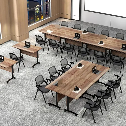 Vista 2 de Mesa de conferencias plegable, mesa de sala de conferencias con ruedas, mesa de conferencias plegable modular, mesas de reuniones de entrenamiento