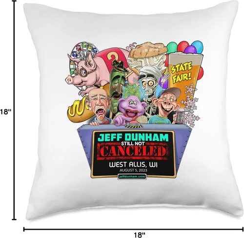Vista 4 de JEFF DUNHAM West Allis, WI (2023) - Almohada de 18 x 18 pulgadas, multicolor