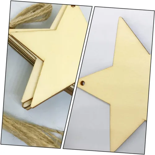 Vista 9 de EXCEART Recortes de estrella de madera sin terminar decoración de estrella de 5 puntas para proyectos de fabricación de joyas en el hogar