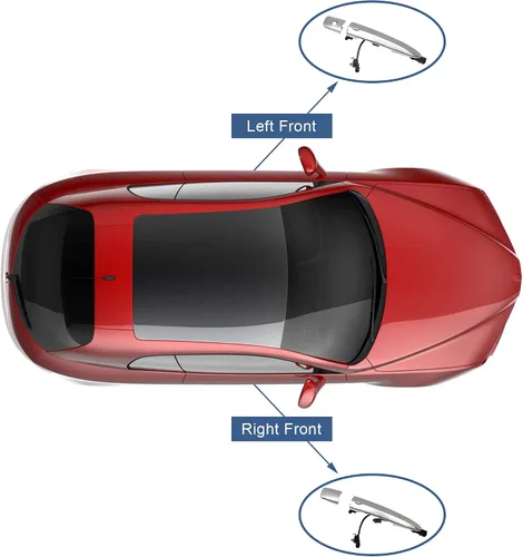 Vista 8 de Manija de puerta del conductor cromada, compatible con Nissan Sentra Murano Maxima Leaf 2009-2018, con sensor y sistema de entrada inteligente sin