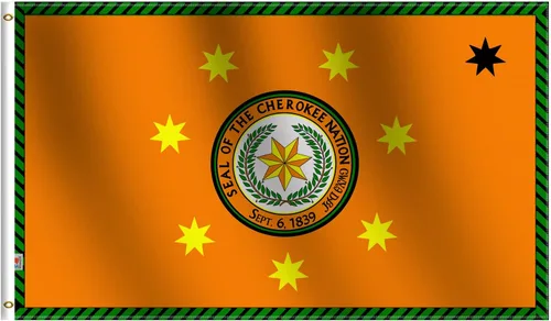 Vista 6 de Bandera de pueblo nativo americano Triba Abenaki de 3 x 5 pies, grande, tela de seda suave 100D para interiores y exteriores, 36 x 60 pulgadas