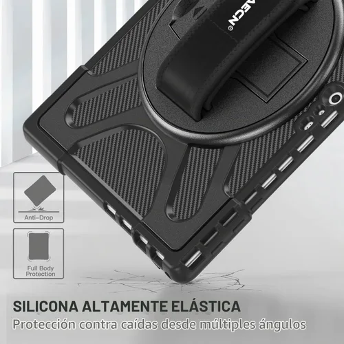Vista 5 de BRAECNstock - Funda para Microsoft Surface Pro 7+ Plus/7/6/5/4 de 12,3", color negro Shockproof Case with 360° Stand,Hand Strap & Pencil Holder