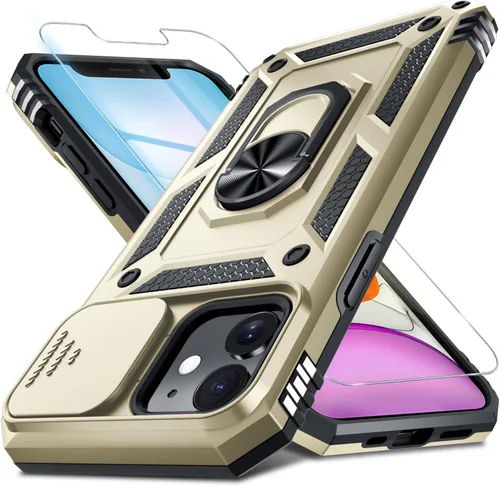 Vista 68 de Janmitta Funda para iPhone 8 Plus/7 Plus/6 Plus, Cubierta de Teléfono con Cubierta Deslizante Integrada para Lente de Cámara + Protector