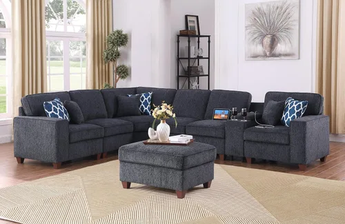 Vista 33 de Ball & Cast - Sofá modular en forma de L de 147 pulgadas para sala de estar con diván reversible y cojines de respaldo extraíbles, juego de sofá