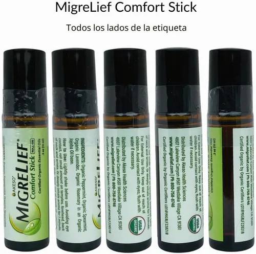 Vista 7 de MigreLief Comfort Stick, Migraña y Dolor de Cabeza Aceite Esencial Roll-On - Menta Lavanda - 0.3 fl oz