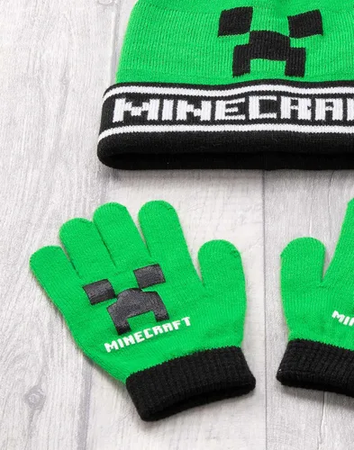Vista 5 de Minecraft Bobble - Conjunto de guantes y gorro de punto para jugadores, talla única