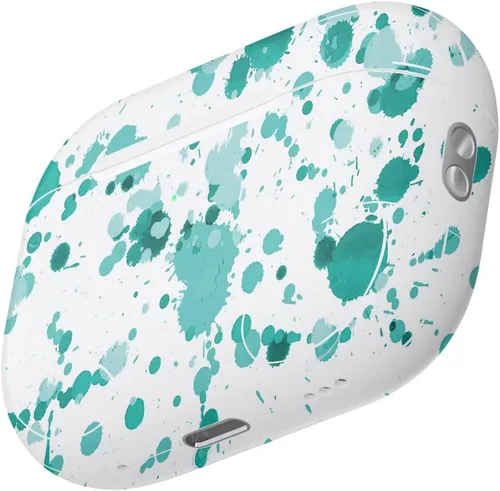 Vista 3 de MightySkins - Fundas compatibles con Apple AirPods Pro 2 - Verde azulado Splatter Funda protectora de vinilo duradera y única Fácil de aplicar