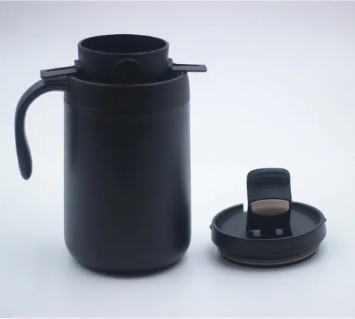 Vista 8 de Cafetera portátil de 16 onzas con filtro plegable y agitador, taza de viaje aislada de acero inoxidable con tapa, no necesita filtro de papel, sin