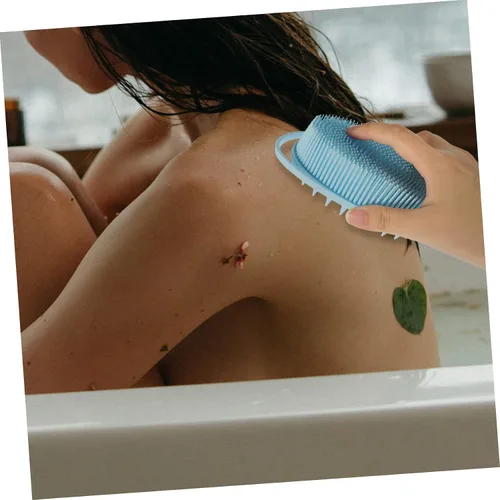 Vista 9 de Vaguelly Sensory Brush with Soft Silicone Bristles for Bath Dual Sided Body Scrubber with Hanging Hook Gentle Exfoliating and Sensory Training Safe