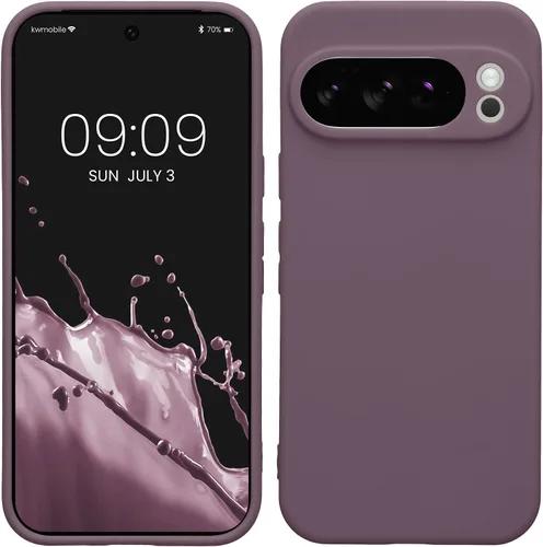 Vista 138 de kwmobile Funda compatible con Google Pixel 9 - Funda protectora delgada de TPU para teléfono - Acabado mate suave - Piedra antigua