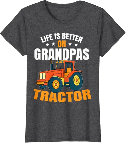 Vista 4 de Life Is Better On Grandpas Tractor Kids Farm Tractor Boy Camiseta, Negro