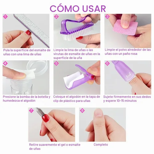 Vista 7 de Eyxformula Kit removedor de esmalte de gel – 10 clips para uñas de los pies, 10 clips de remojo de uñas de dedos, 400 toallitas sin pelusa, 2 limas
