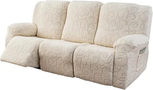 Vista 36 de Funda para Sillón Reclinable de 4 Piezas Elástica, Funda Deslizable de Sofá, Cubierta de Sofá para Sofá Reclinable de 1 Asiento, Protector