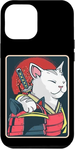 Vista 25 de Arte de gato japonés para iPhone 16 - Espada Katana - Anime Ninja Cat - Funda Catzilla