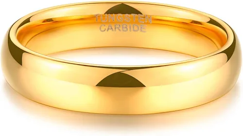 Vista 3 de TRUMIUM - Anillo de boda unisex de tungsteno, redondeado, oro, oro rosa y plata, 2, 4, 6 y 8 mm, altamente pulido, ajuste cómodo, 4-15