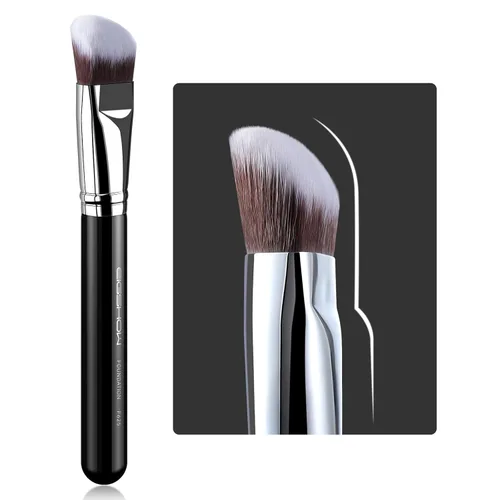 Vista 11 de EIGSHOW - Brocha para base de maquillaje Kabuki de parte superior plana, para líquidos, crema y polvo, mezcla, pulido, punteado, aplicación
