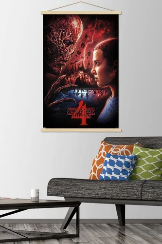 Vista 2 de Netflix Stranger Things: Season 4 - Póster de pared con marco magnético