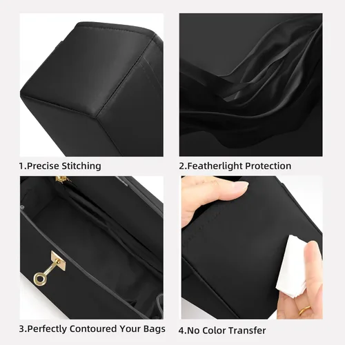 Vista 3 de DGAZ Organizador de bolso, sedoso y suave, seda, bolso de mano de lujo en moldeadores de bolsa, para mujer, se adapta a bolsas Birkin 25303540