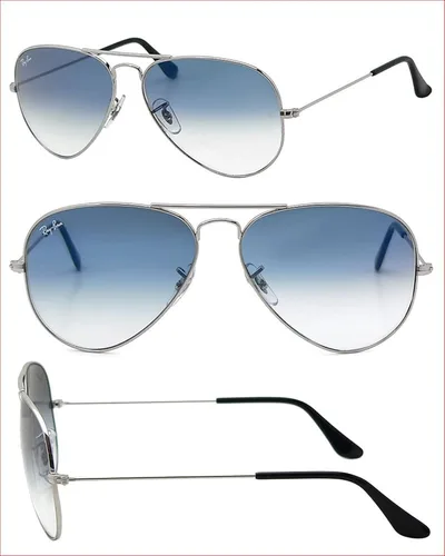 Vista 4 de GAFAS DE SOL RAY-BAN RB 3025 AVIATOR 2283in 0033F PLATA CRISTAL BLANCOAZUL GRADIENTE