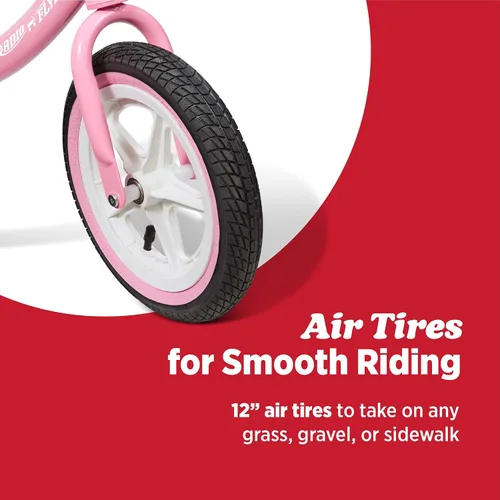 Vista 3 de Radio Flyer Air Ride Balance Bike, for Kids Ages 1.5-5 Rosa - Nuevo