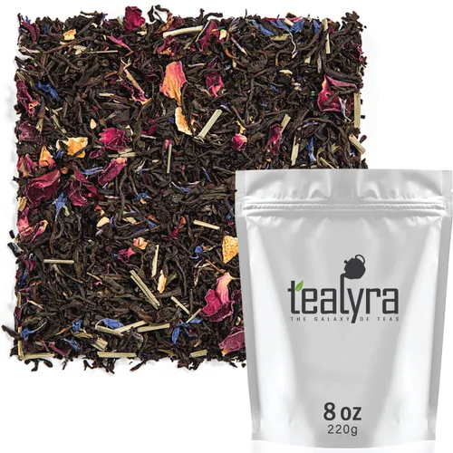 Vista 7 de Tealyra - Milady Grey - Delicioso té negro de hojas sueltas - Pétalos de rosa y citronela con naranja - Cafeína media - Mezcla - Todo natural - 3.88