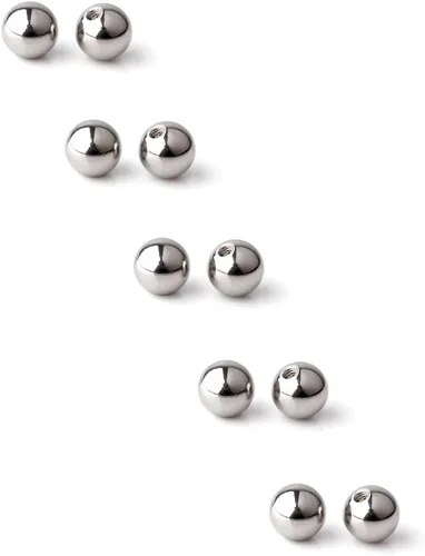 Vista 2 de Ruifan Bolitas de repuesto para piercings. Joyas para el cuerpo. Paquete de 10 bolitas para piercing de 16 y 14 gramos.