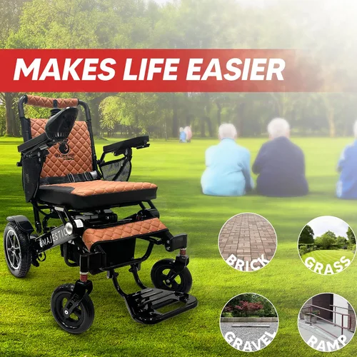 Vista 6 de Majestic - Sillas de ruedas eléctricas para adultos, capacidad de 350 libras, alcance de hasta 13 millas, silla de ruedas ligera para personas