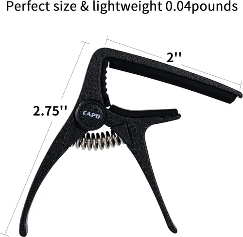 Vista 2 de Cejilla de ukelele para guitarra de 4 cuerdas y mandolina, cejilla profesional para ukelele de tamaño mini (Negro)