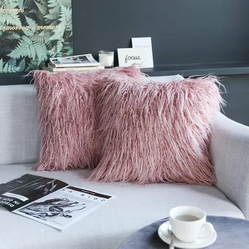 Vista 7 de K KEVIN TEXTILE - Juego de 2 fundas decorativas de lujo serie nueva estilo negro de pelo sintético para cojines de sofá, dormitorio y automóvil, 45