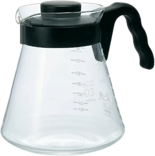 Vista 3 de Hario V60 Jarra de café de vidrio, 450ml, Negro