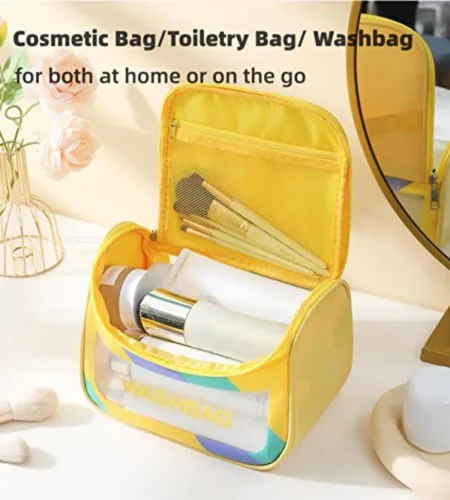Vista 2 de LEJN Neceser Bolsa de viaje Bolsa de maquillaje resistente al agua Bolsa de cosméticos Organizador de viaje Contenedor de tamaño completo Artículos