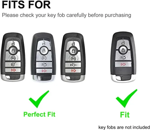 Vista 2 de Funda para llavero Ford con llavero de TPU suave, protección completa, compatible con Ford Escape Expedition Explorer F-150 F-250 F-350 F-450 F-550