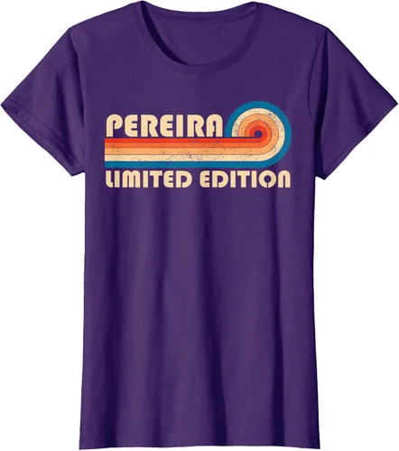 Vista 11 de PEREIRA - Camiseta vintage con apellido retro de los años 80 y 90, Negro