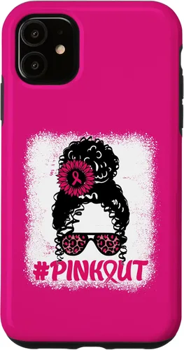 Vista 8 de iPhone 16 desordenado moño desgastado cinta rosa rosa hacia fuera caso cáncer de mama