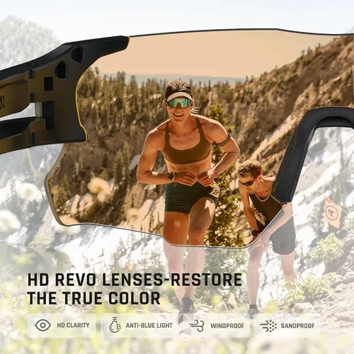 Vista 4 de TOREGE Z87 - Gafas de sol deportivas para hombre y mujer, protección UV, ideales para ciclismo, pesca, béisbol, correr, golf y hombre de hielo