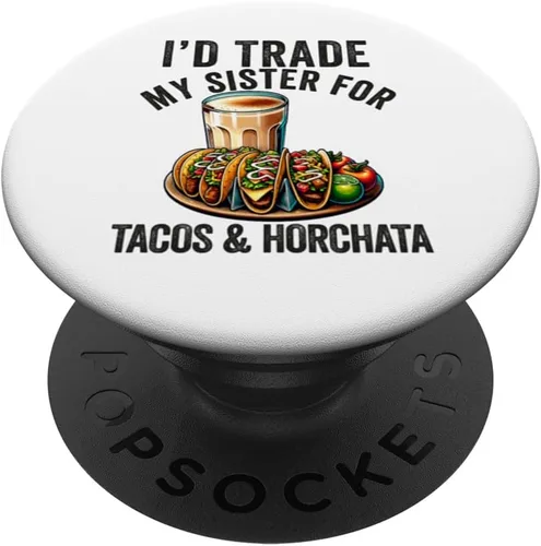 Vista 6 de Tacos & Horchata Mexican Food Lover Cinco de Mayo Mexicana PopSockets MagSafe PopGrip for iPhone