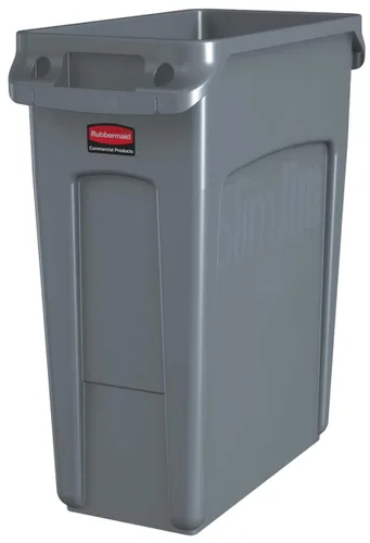 Vista 6 de Rubbermaid Commercial Products - Basurero de reciclaje, diseño rectangular con canales de ventilación, modelo Slim Jim, Beige