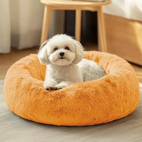 Vista 61 de JOLLYVOGUE - Cama para perros y gatos, cama relajante y antiestrés para mascotas y perros pequeños, cojín esponjoso en forma de dona para mascotas