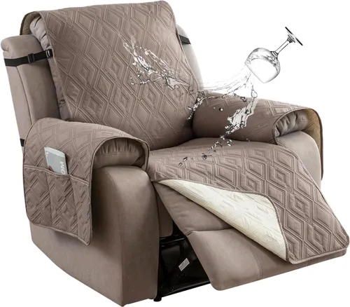 Vista 15 de Genina - Funda impermeable para sillón reclinable de dos plazas, funda antideslizante para sofá, funda para sofá reclinable de 2 plazas, funda