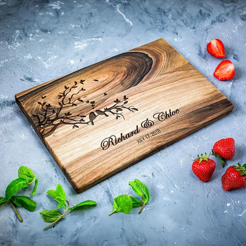 Vista 13 de Tabla de cortar personalizada, tabla de cortar grabada, tabla de cortar personalizada, regalo de boda, despedida de soltera, aniversario