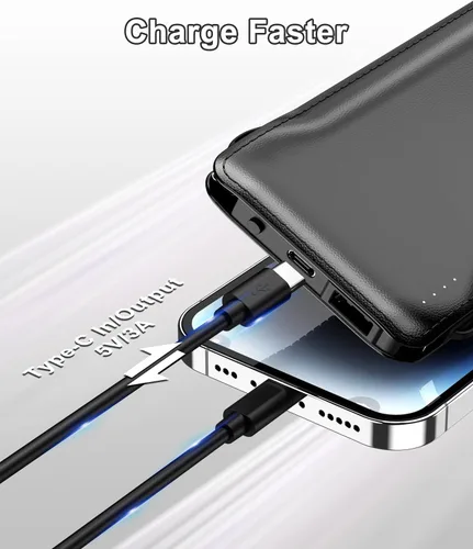 Vista 2 de TG90° Cargador Portátil con Cables Solamente 10000mAh Banco de Energía con Cables Integrados (Sin Enchufe) Batería de Respaldo Paquete de Batería