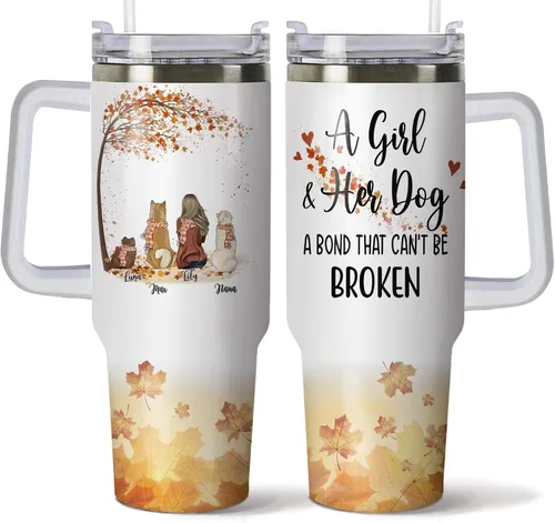 Vista 7 de Gossby Vaso personalizado de 40 onzas con asa y tapa, regalo personalizado para papá para hombres con diseño, nombre, vaso aislado de acero Hombre