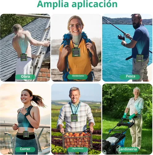 Vista 6 de AMKEN Ventilador de cintura, ventilador recargable de clip de cinturón de 10000 mAh, tiempo de funcionamiento de 24 horas, flujo de aire fuerte