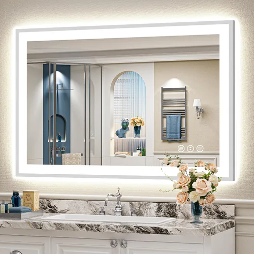 Vista 92 de 24x32 LED Bathroom Mirror, Backlit & Front Lit Lighted Mirror Retroiluminado+luz frontal