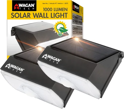 Vista 10 de Wagan EL8570 - Luz solar de pared LED para exteriores, 1000 lúmenes, luz detectada por movimiento