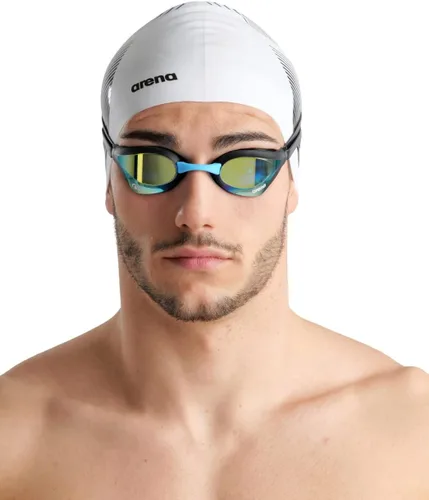 Vista 4 de Arena Gafas de natación de carreras unisex Cobra Core Swipe antivaho para hombres y mujeres con lente de policarbonato con espejo/sin espejo